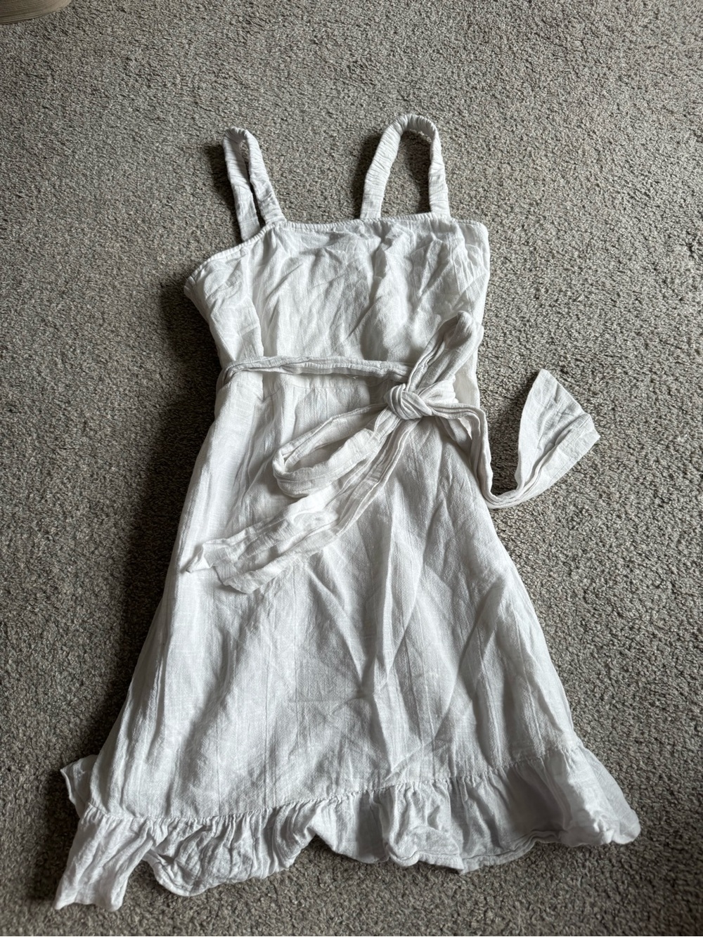 Billabong White Mini Sundress with Tie Waist